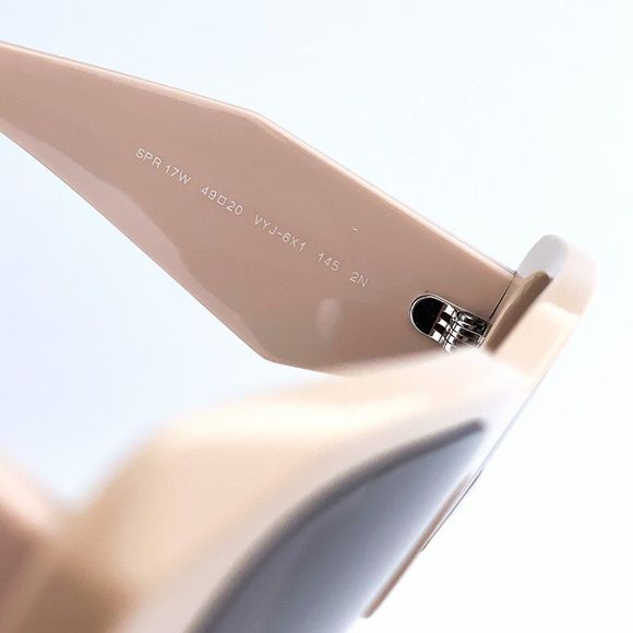 Prada PR17WS VYJ6X1 Powder Beige Brown Rectangle Unisex Sunglasses - Picture 9 of 11